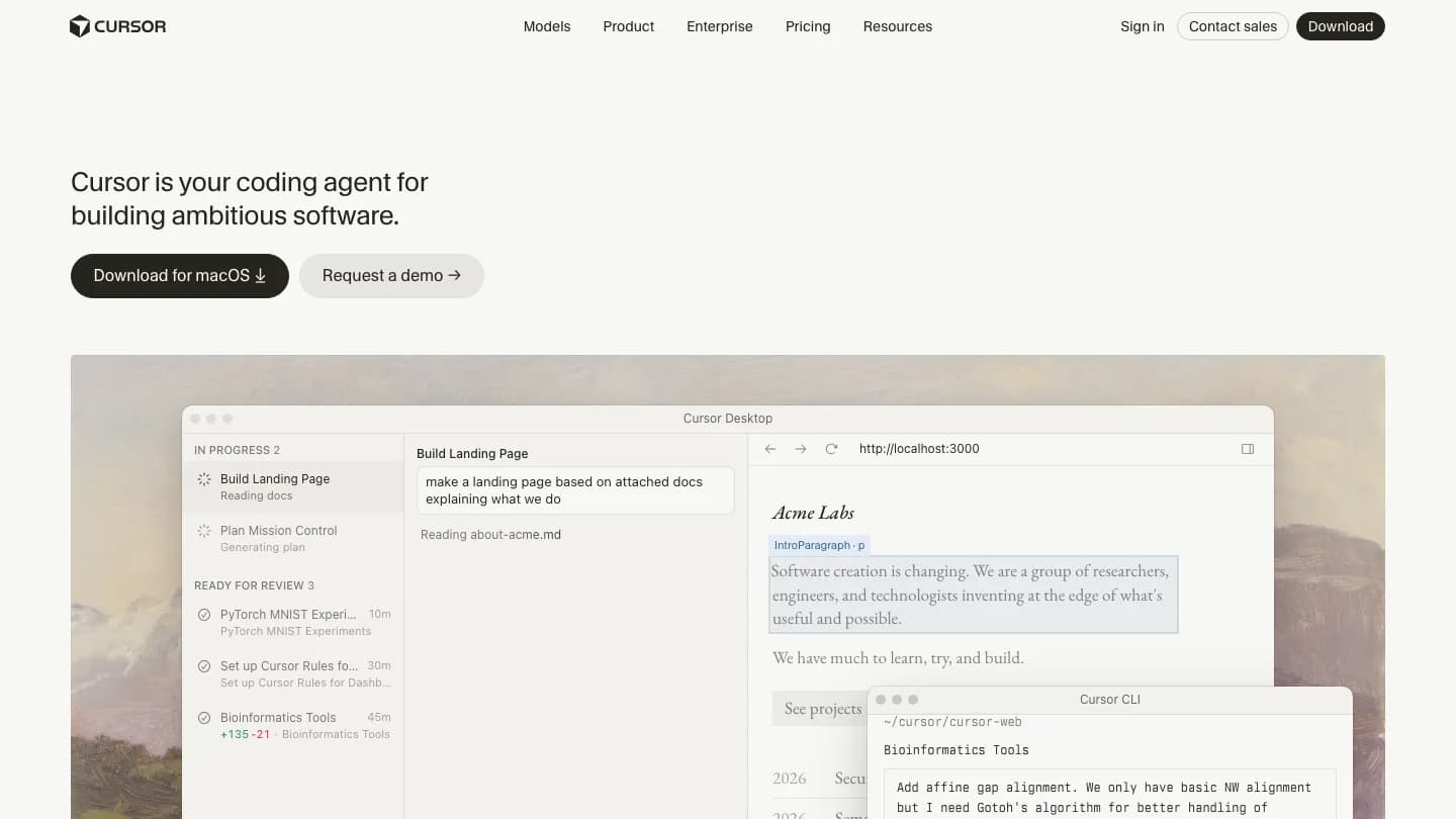 Cursor product preview