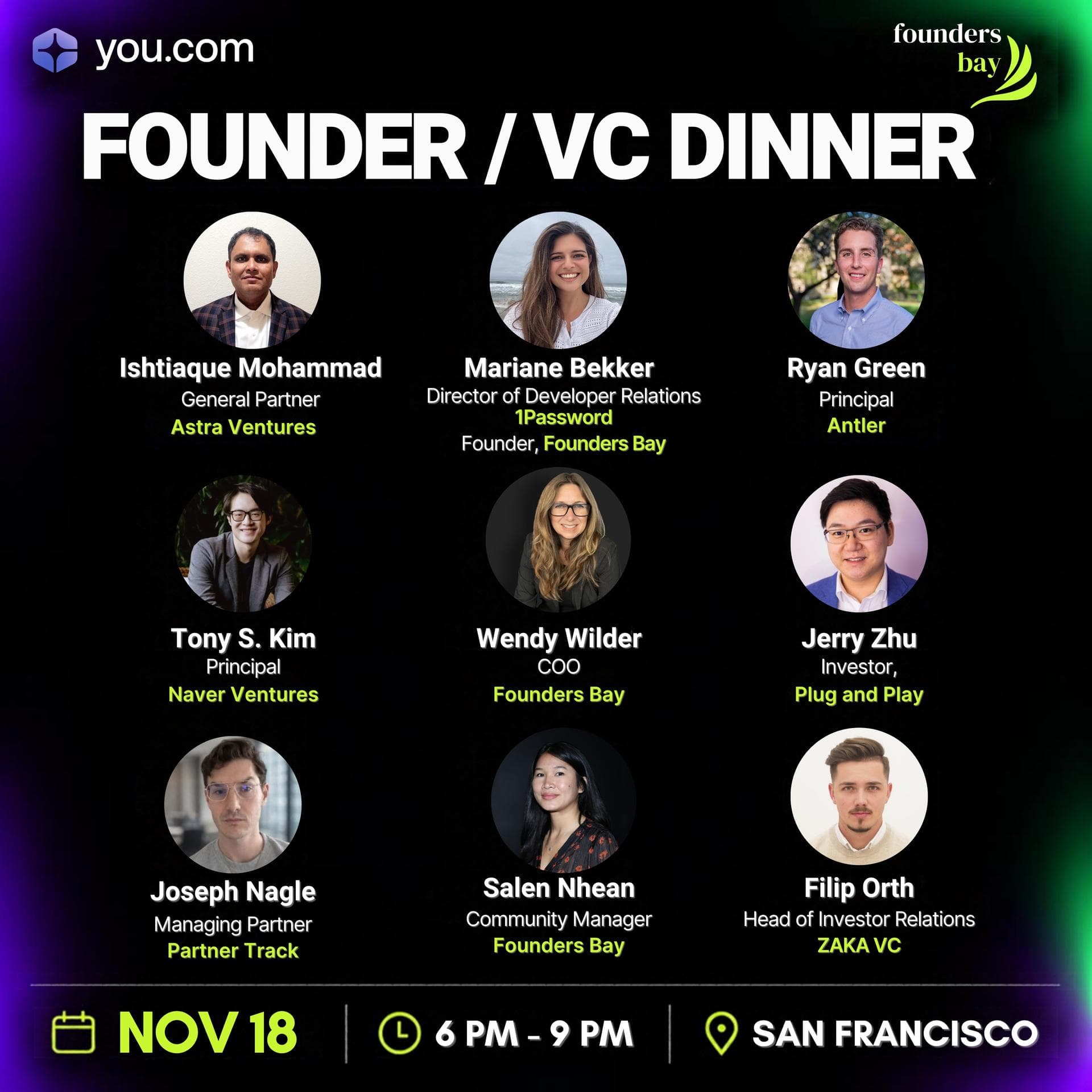 Founder/VC Dinner event artwork