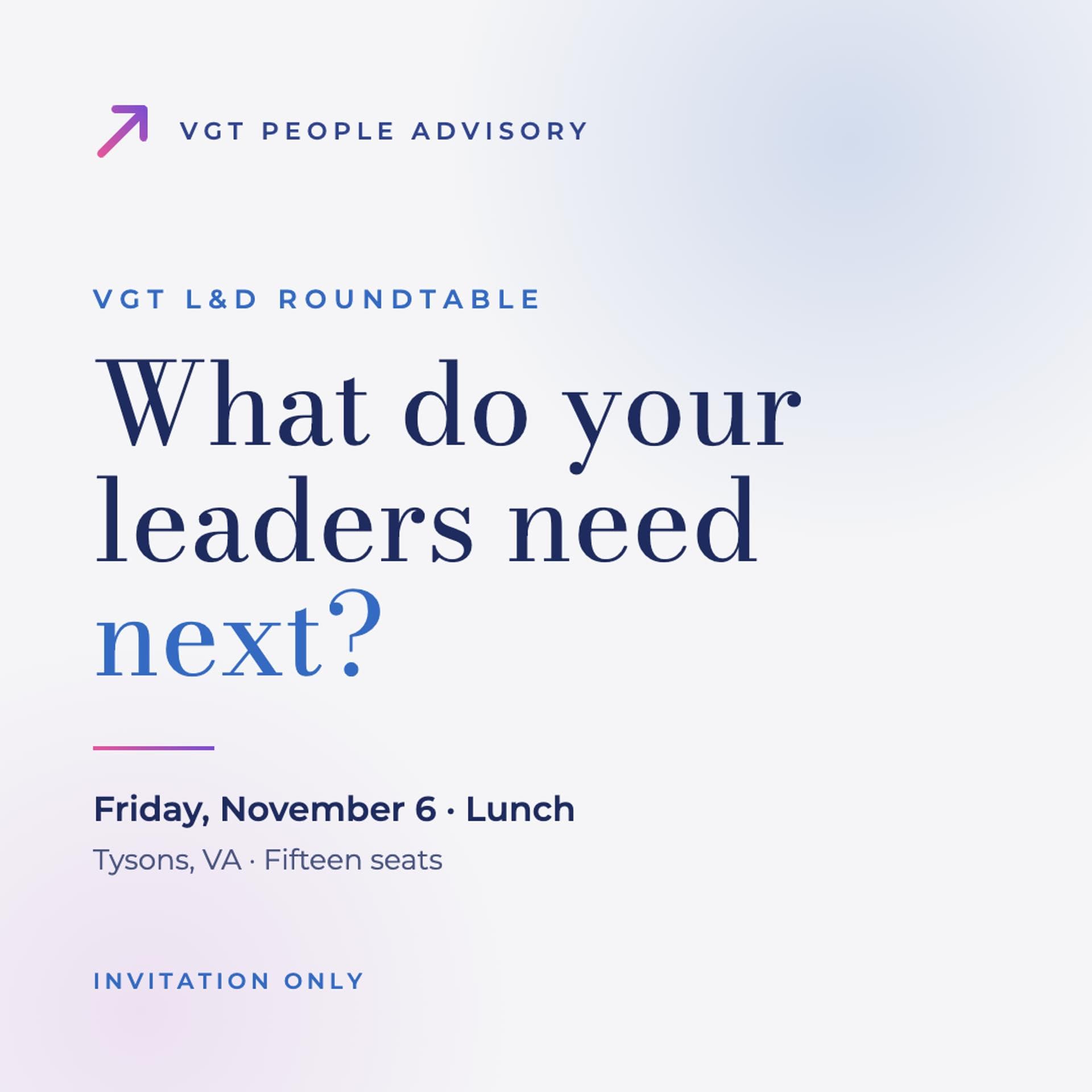 VGT L&D Roundtable: Tysons Lunch event artwork
