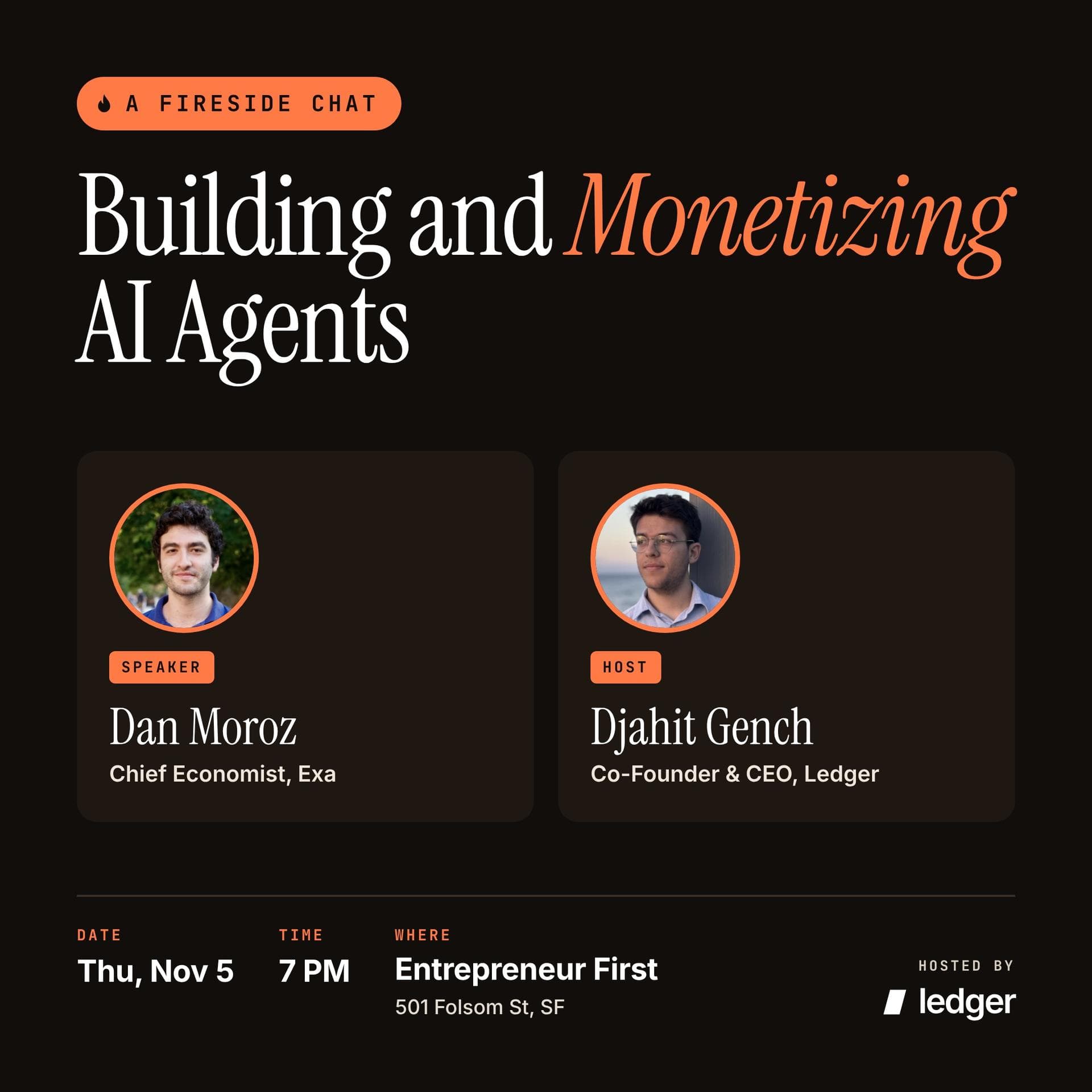 Building and Monetizing Agents: Fireside with Dan Moroz event artwork