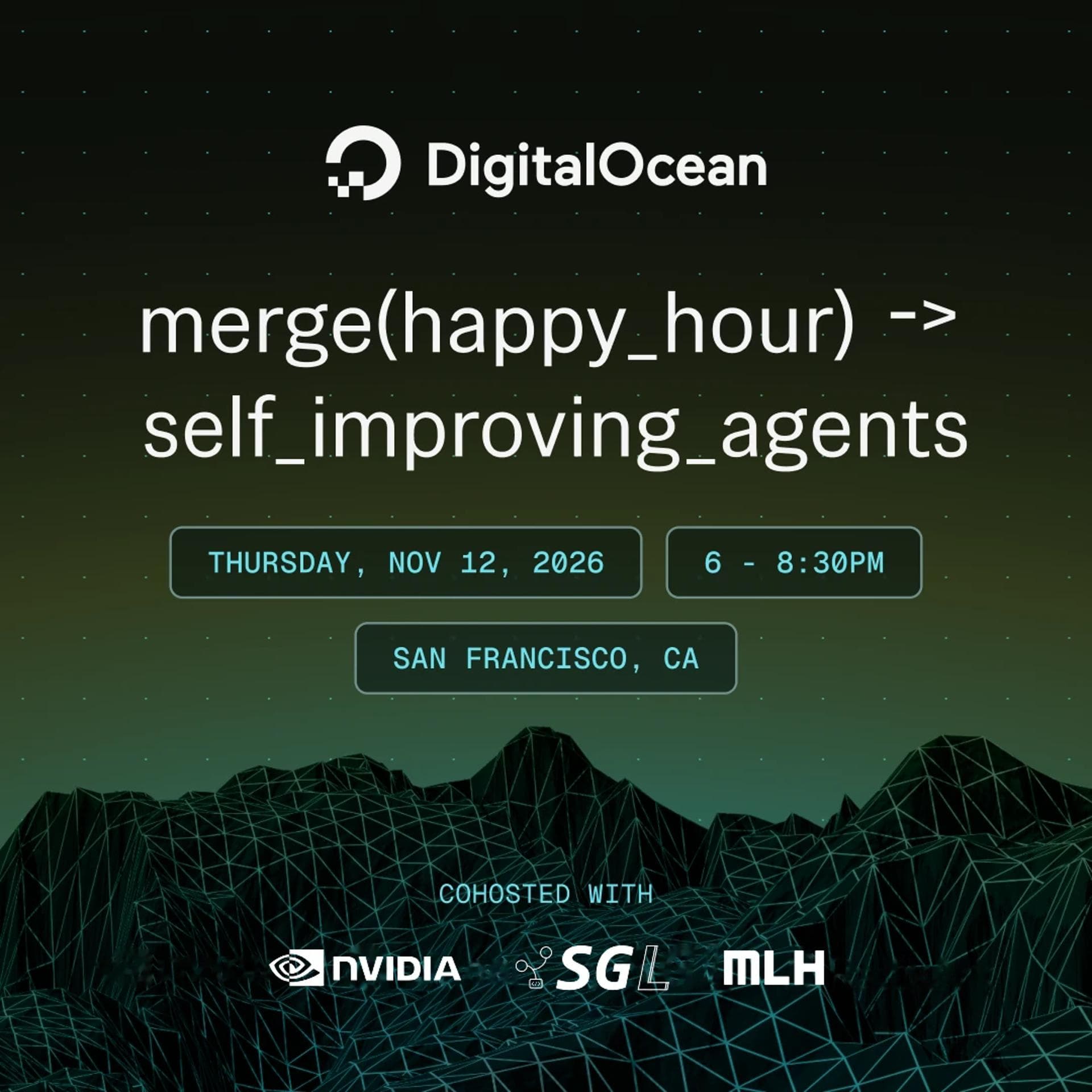 merge(happy_hour) → self_improving_agents @ SGLang Summit event artwork