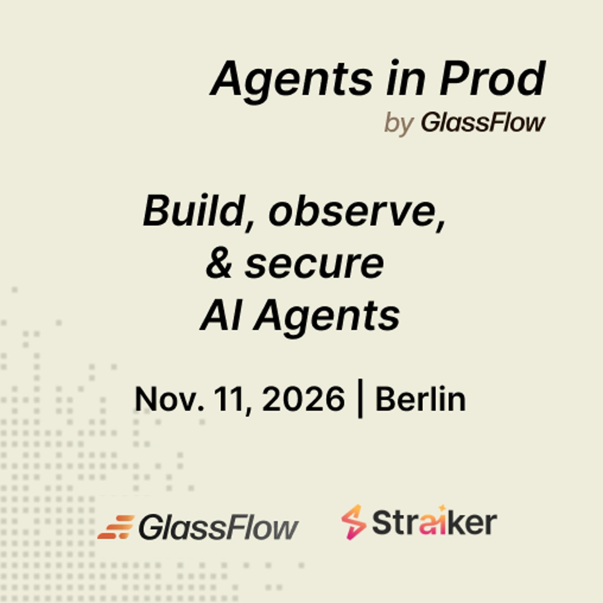Agents in Prod | Berlin event artwork