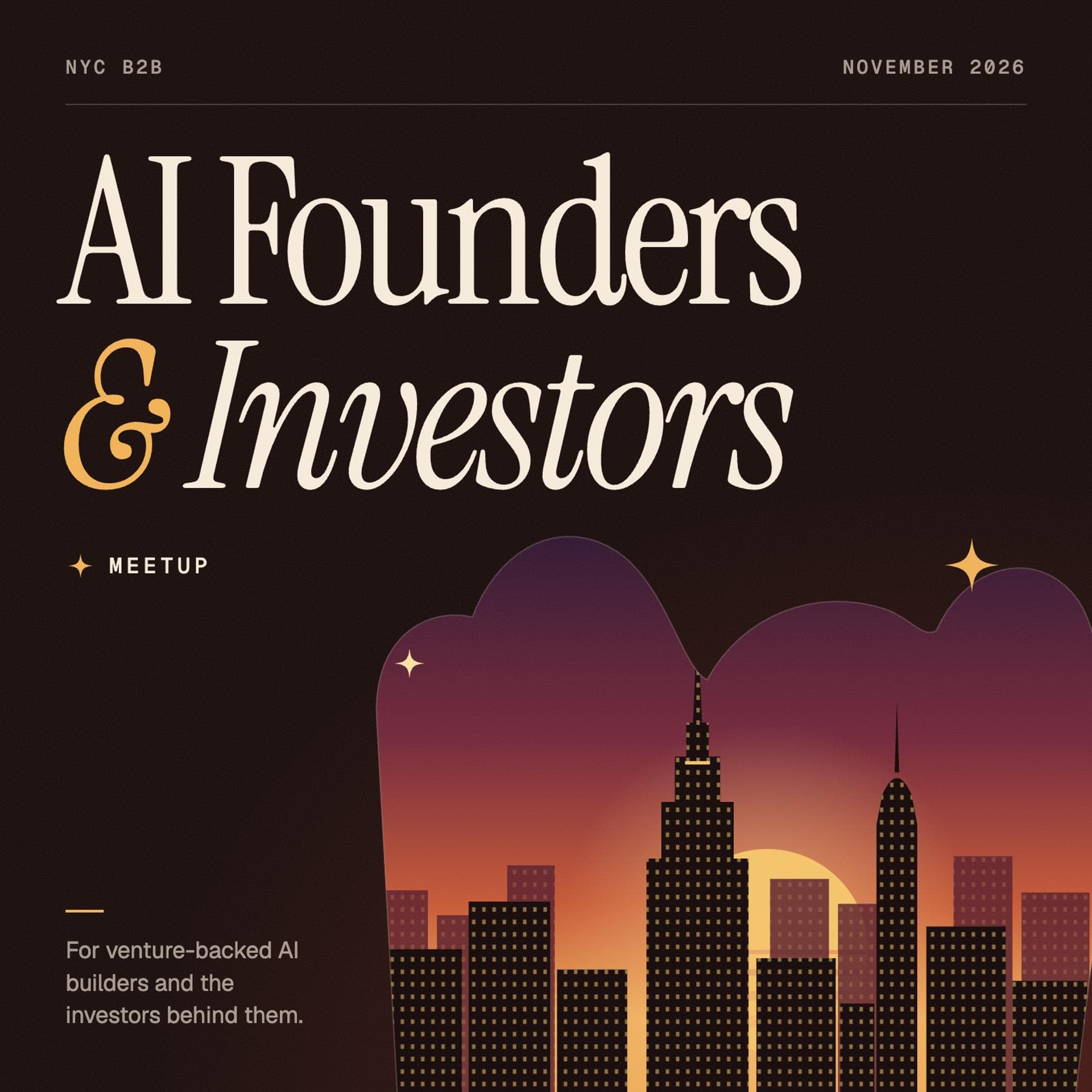 B2B: AI Founders & Investors Meetup event artwork