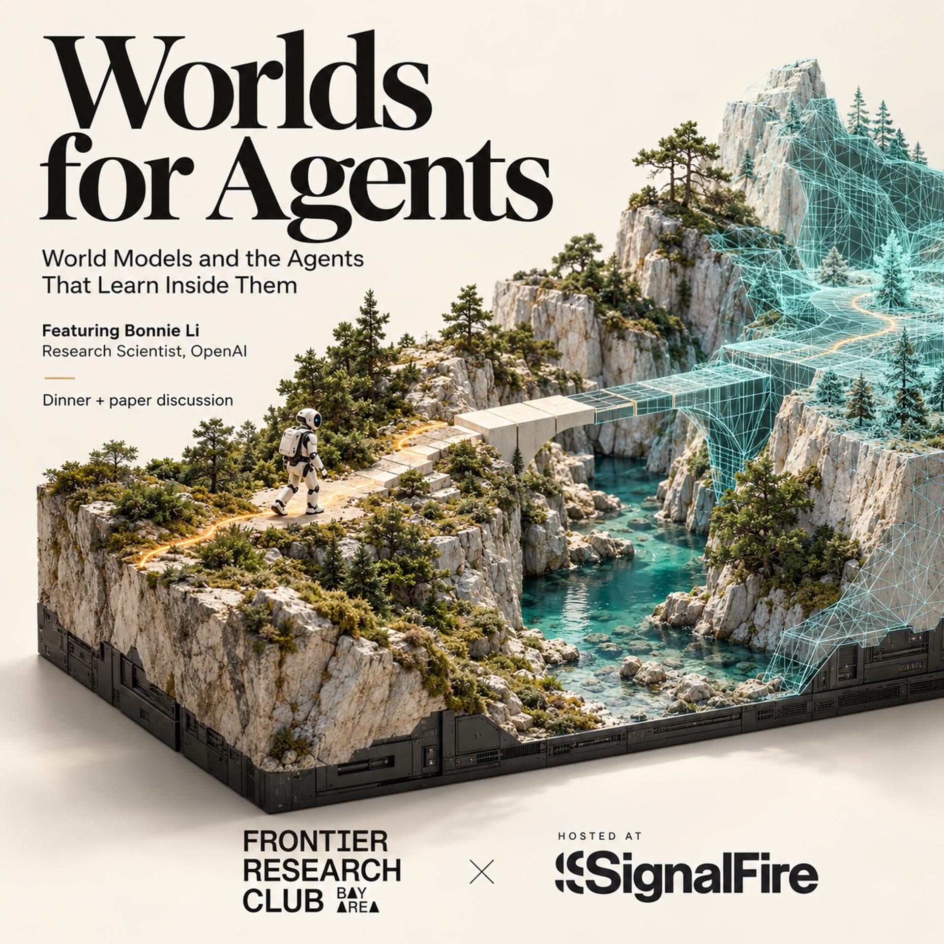 Bay Area Frontier Research Club #30 | Worlds for Agents (dinner + paper discussion @ SignalFire) event artwork