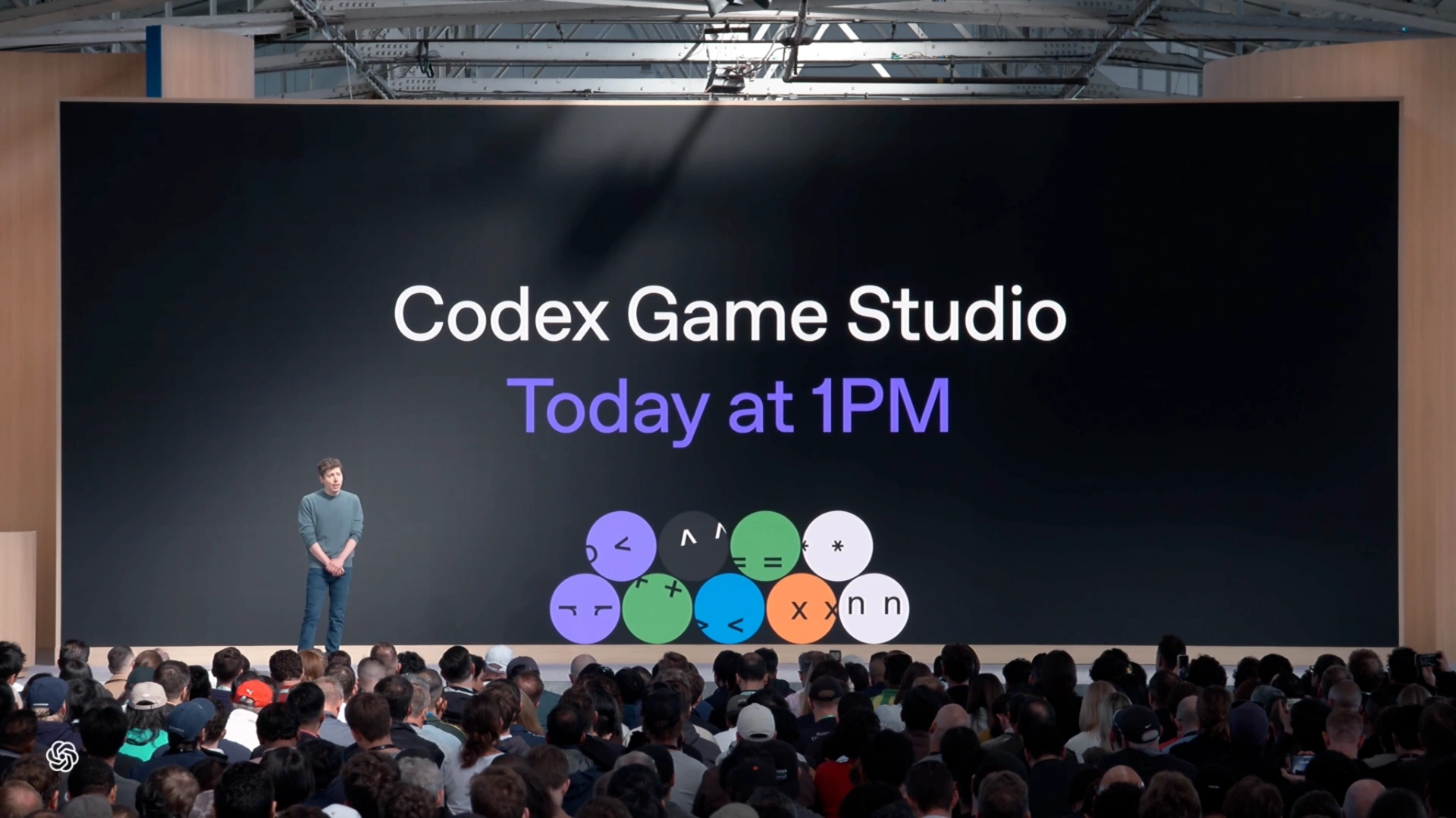 A presentation slide reads “Codex Game Studio” and “Today at 1PM.”