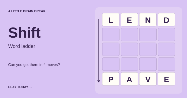 Shift: starting puzzle board