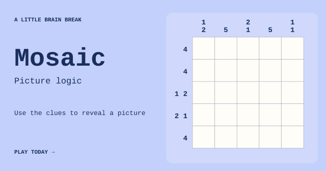 Mosaic: starting puzzle board