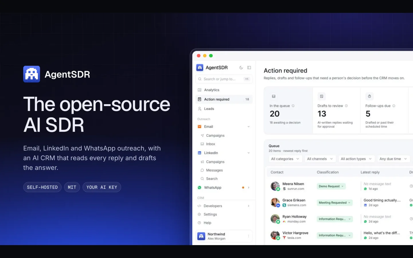 AgentSDR product preview
