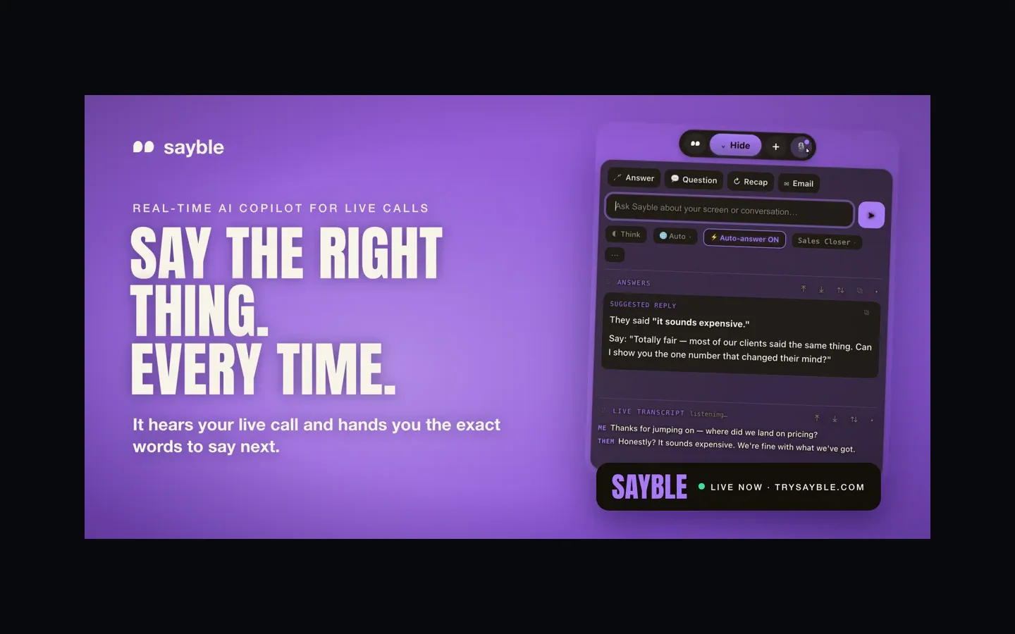Sayble product preview