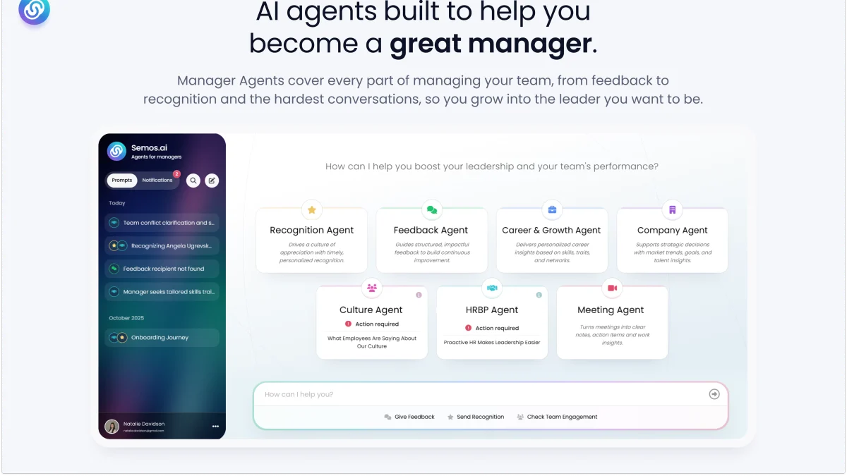 Semos.ai Manager Agents product preview