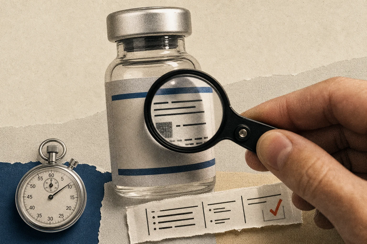 Editorial illustration supporting Anthropic shares drug-development results, citing 89% less document review time