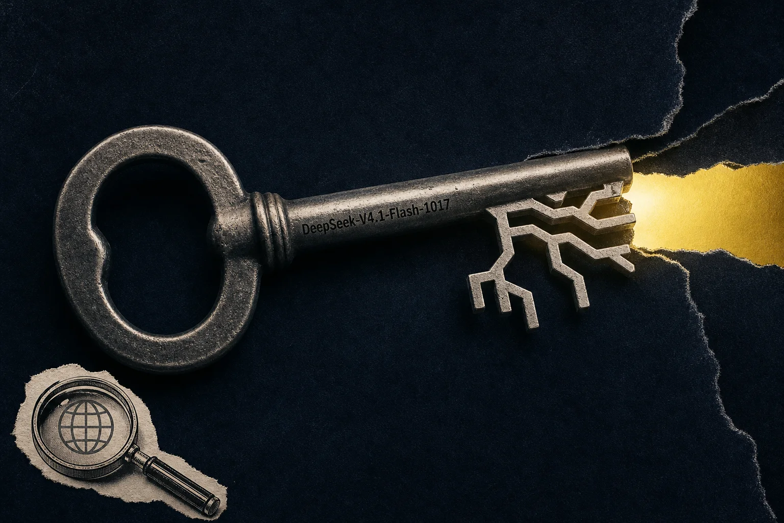 Editorial illustration supporting DeepSeek upgrades Flash for coding agents and opens its web search tools
