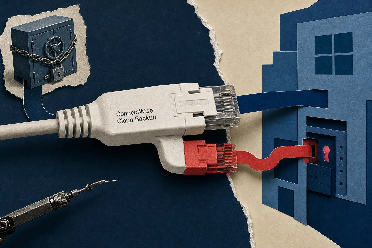 Editorial illustration supporting Microsoft links ConnectWise breach to China-aligned hackers using AI agents
