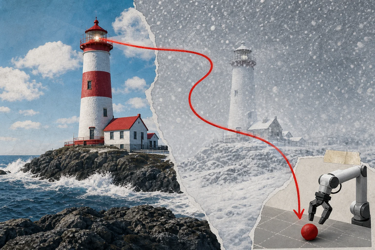 Editorial illustration supporting Reka Releases Rho-1 to Combine Video Creation and Robot Actions in One Model