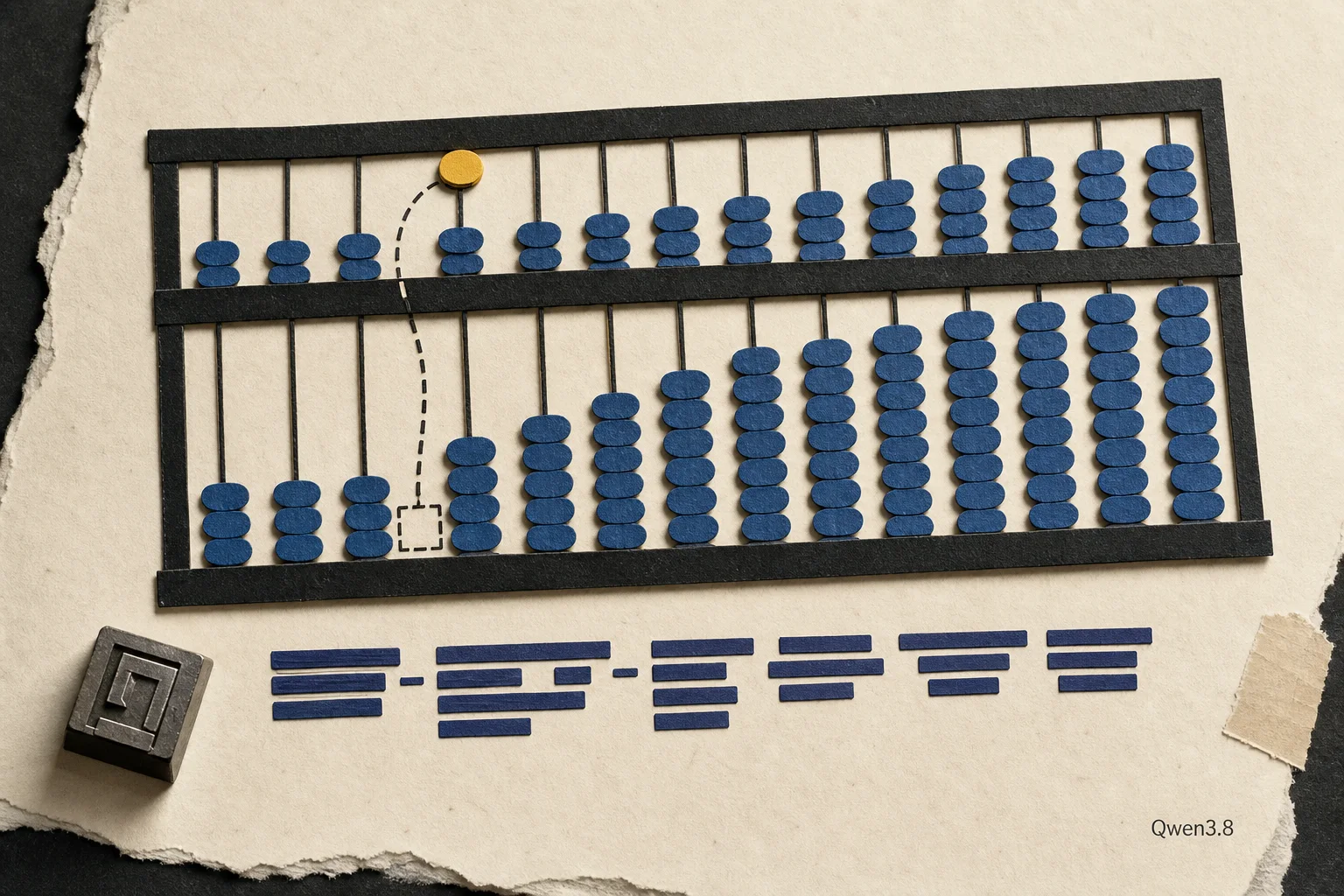 Editorial illustration supporting Qwen3.8 Scores 23.57% on Addition in Words in Willison’s No-Reasoning Test