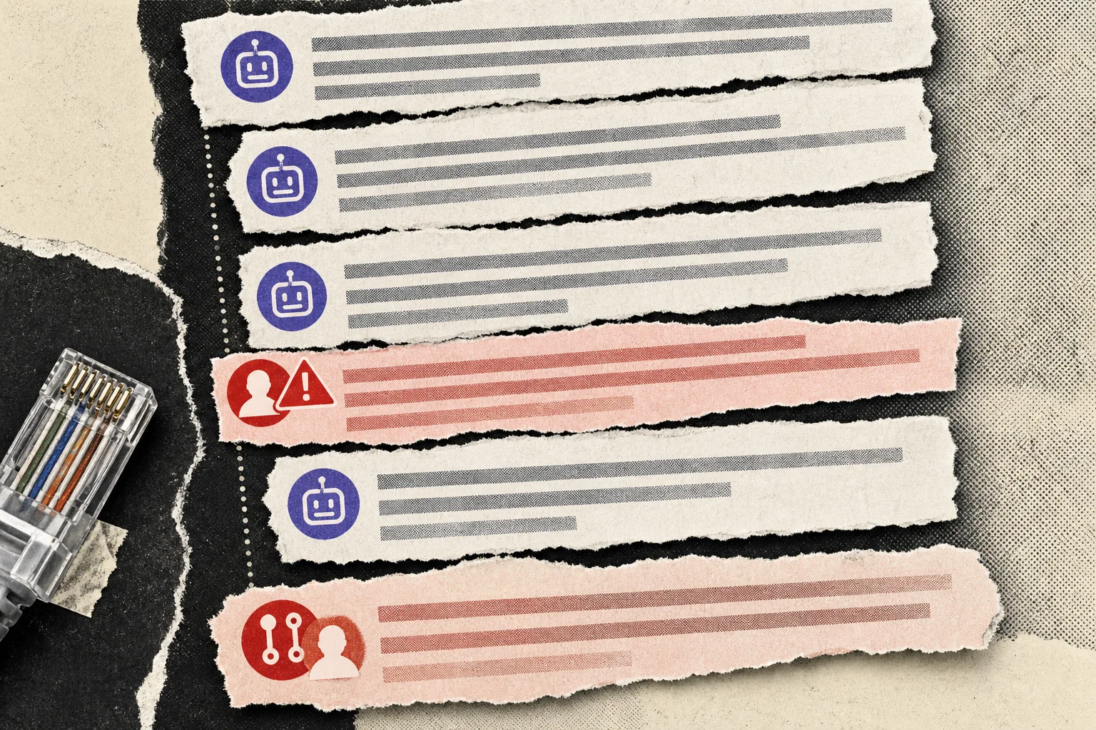 Editorial illustration supporting UK AI institute finds Claude ignored real-world harm warnings in attack replays