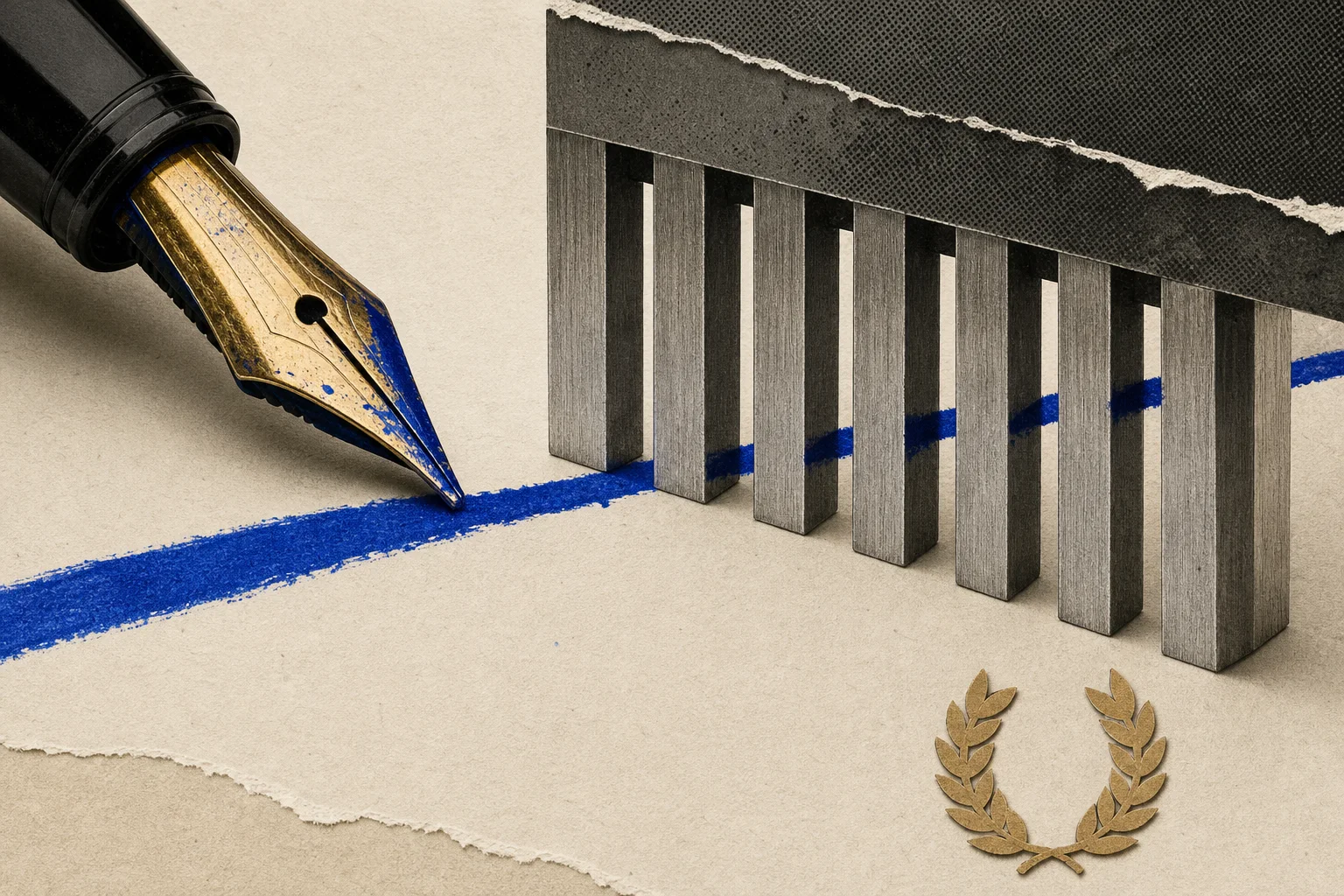 Editorial illustration supporting Caine Prize winner denies AI authorship as organizers review detector-based allegation