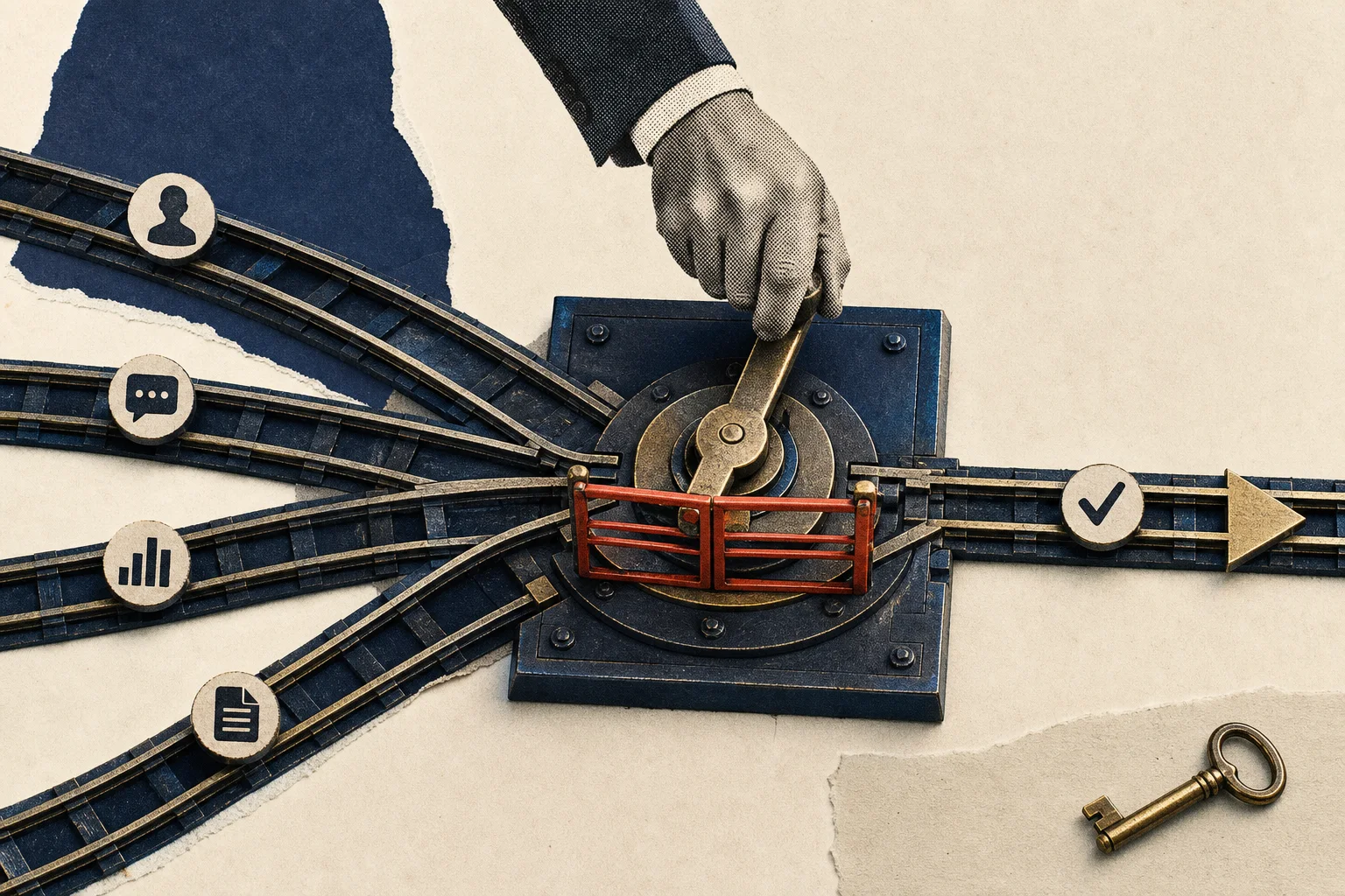 Editorial illustration supporting Draup Finds Bank AI Job Postings Rose 49%, With Agent Coordination in Demand