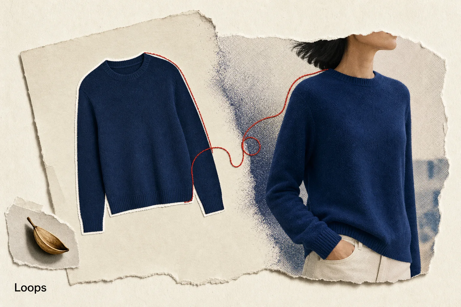 Editorial illustration supporting Loops raises $3.5 million to connect AI search, shopping help and virtual try-on