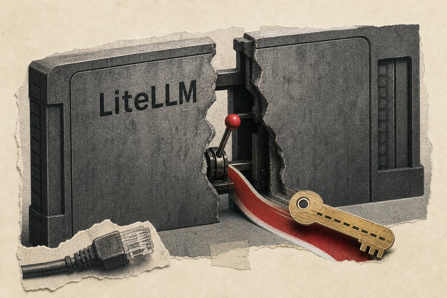 Editorial illustration supporting Check Point discloses LiteLLM flaws that enabled gateway takeover and API-key theft