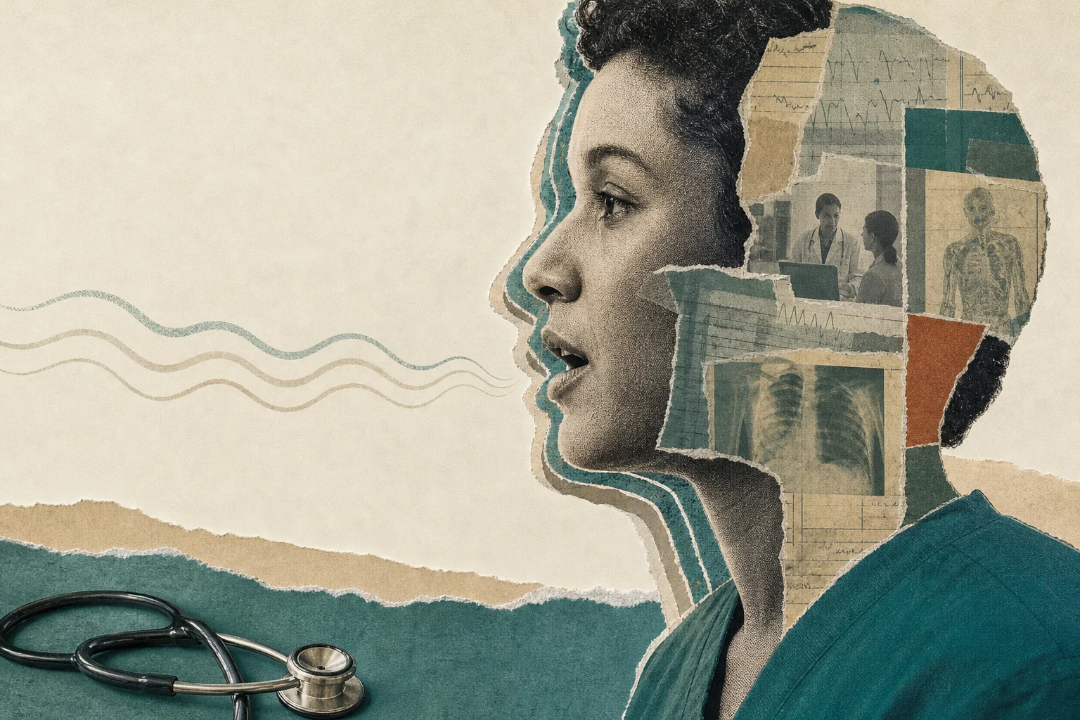 Editorial illustration supporting Northeastern Gets $900,000 to Develop AI Patients for Healthcare Training