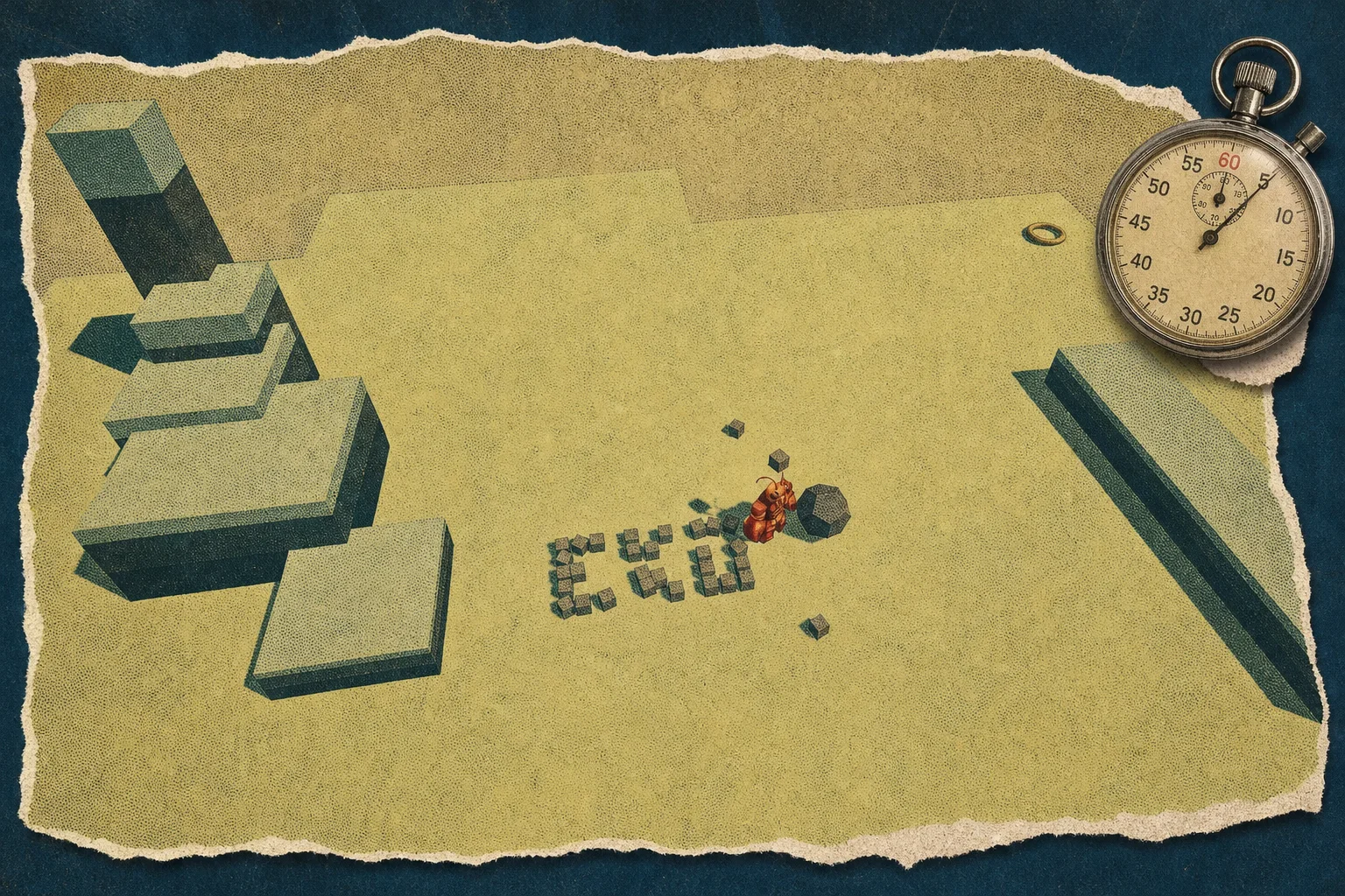 Editorial illustration supporting Claude agents improved at island tasks after free exploration, MIT researchers say