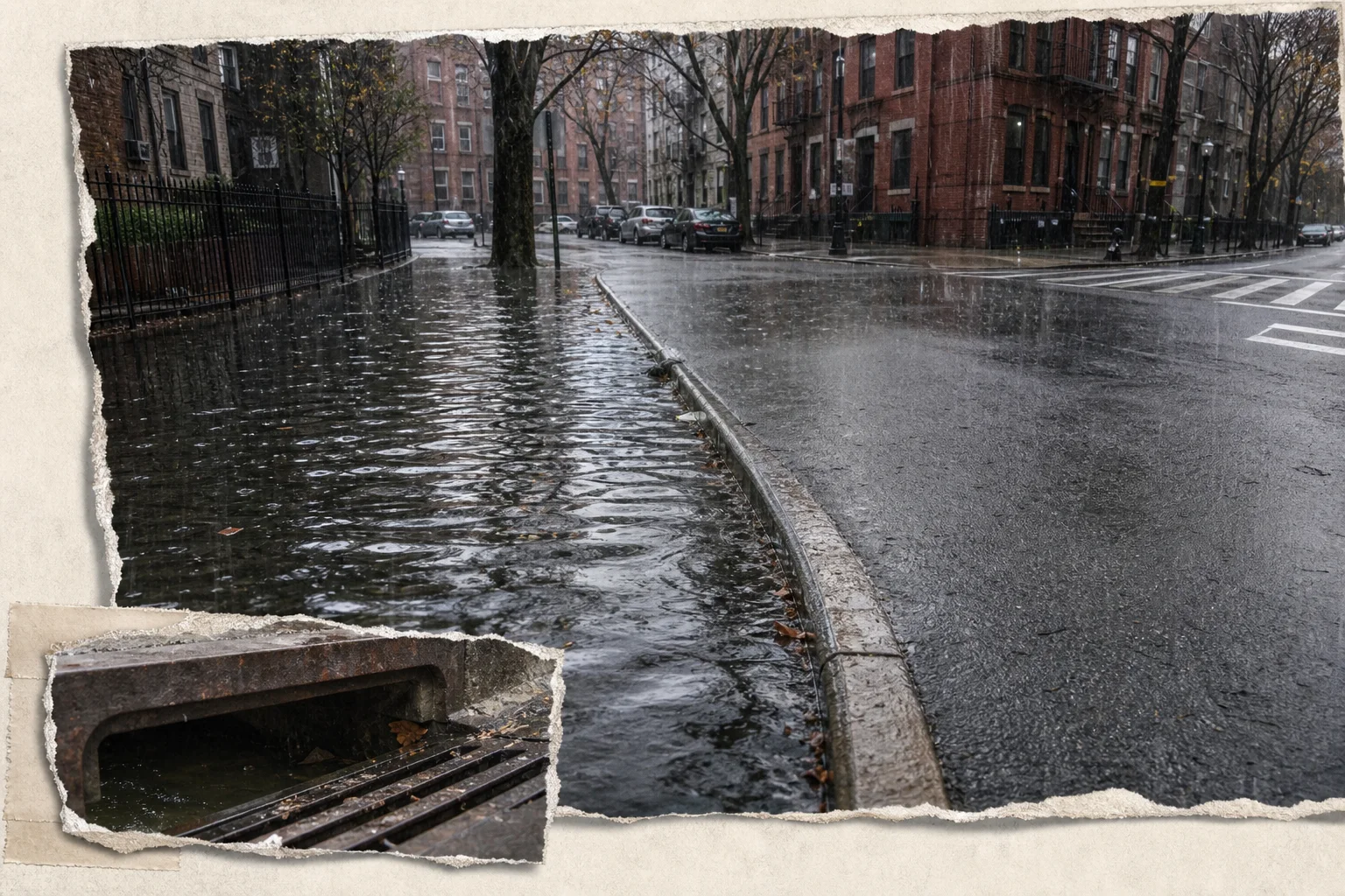 Editorial illustration supporting Stony Brook and City College Begin $886,293 AI Study of Urban Flooding