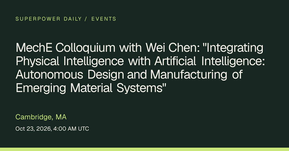 MechE Colloquium with Wei Chen: 