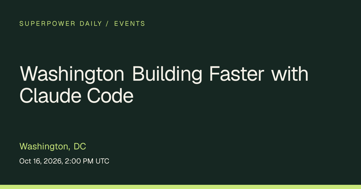 Washington Building Faster with Claude Code | Washington, DC ...
