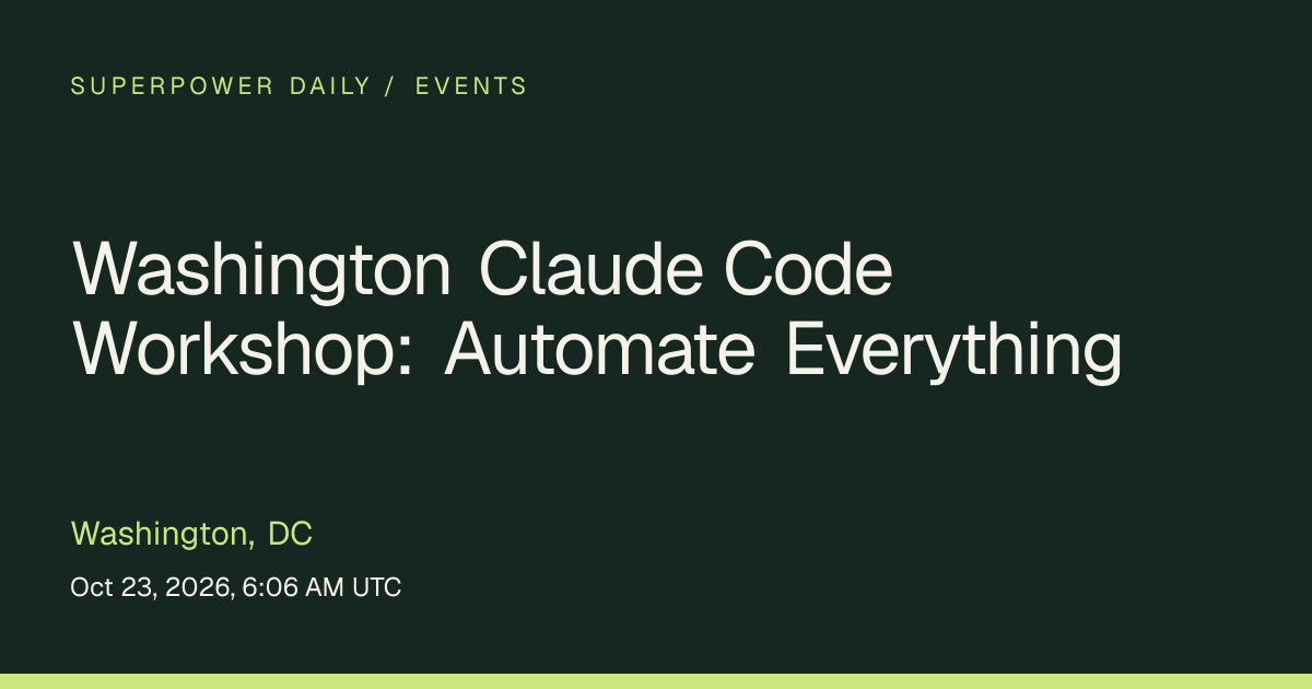 Washington Claude Code Workshop: Automate Everything | Washington, DC ...