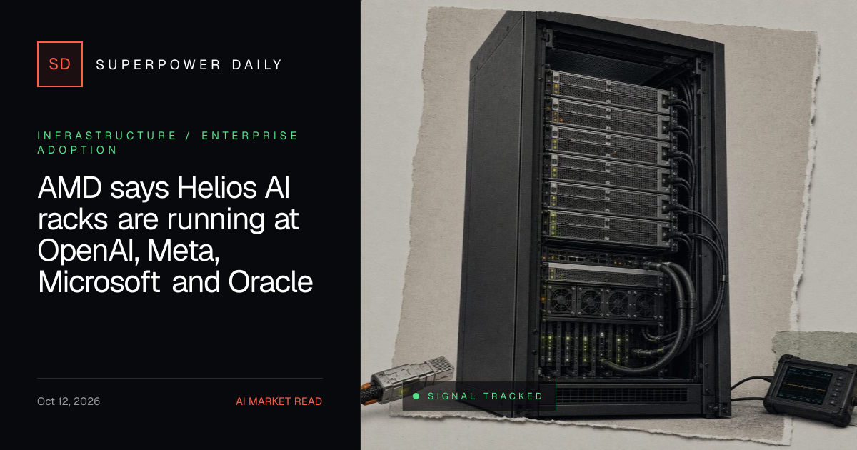 AMD says Helios AI racks are running at OpenAI, Meta, Microsoft and ...
