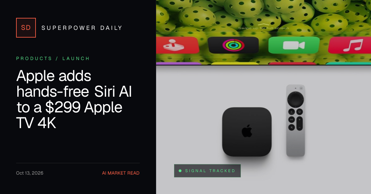 Apple adds hands-free Siri AI to a $299 Apple TV 4K | Superpower Daily