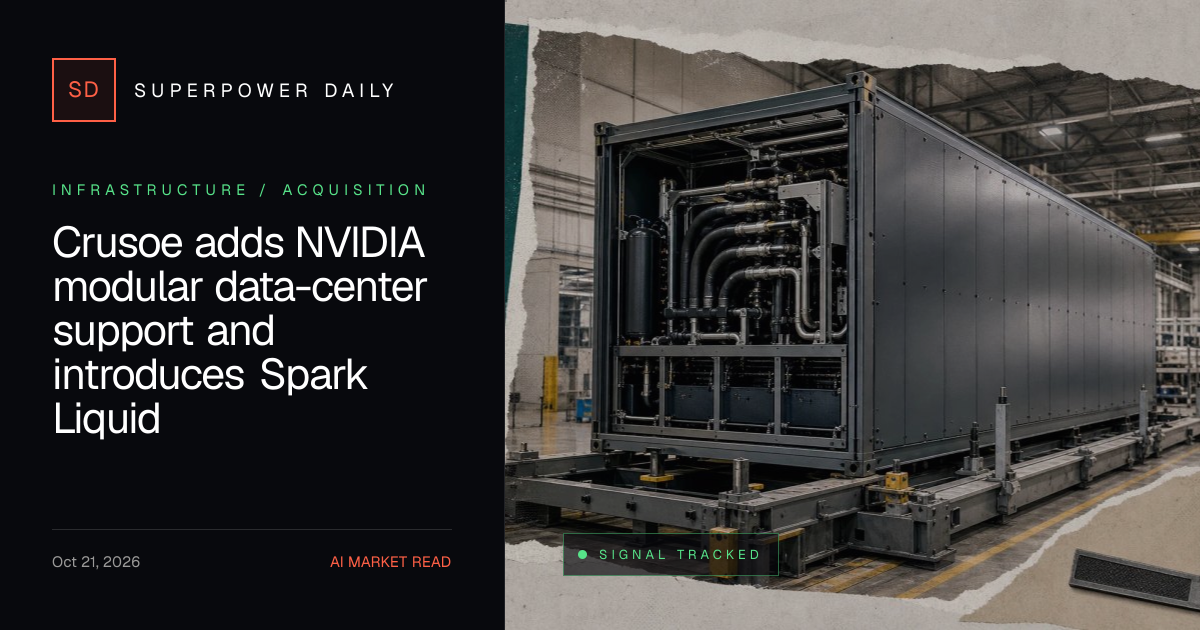 Crusoe adds NVIDIA modular data-center support and introduces Spark ...