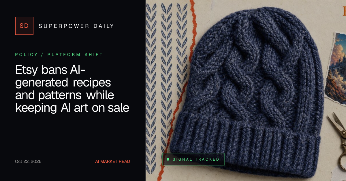 Etsy bans AI-generated recipes and patterns while keeping AI art on ...