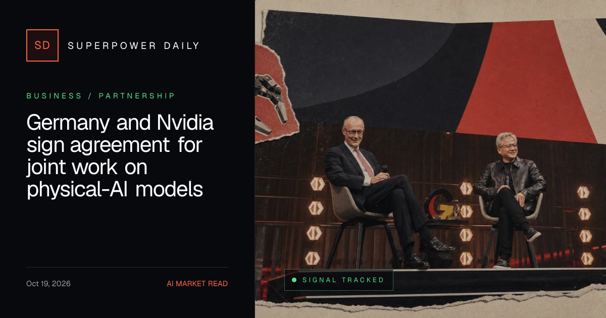 Germany and Nvidia sign agreement for joint work on physical-AI models ...