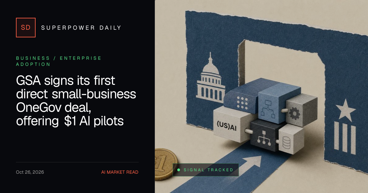 GSA signs its first direct small-business OneGov deal, offering $1 AI ...
