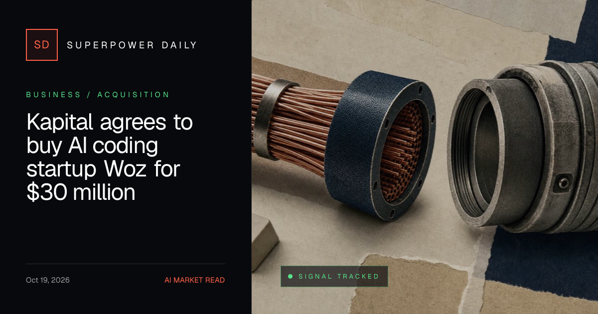 Kapital agrees to buy AI coding startup Woz for $30 million ...