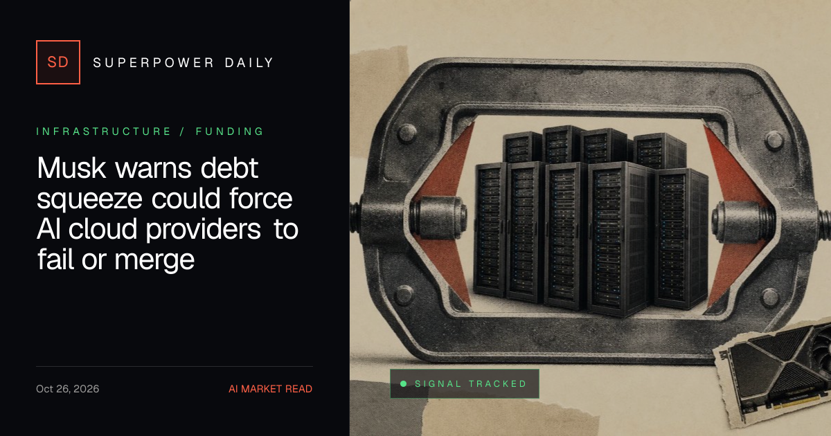 Musk warns debt squeeze could force AI cloud providers to fail or merge ...
