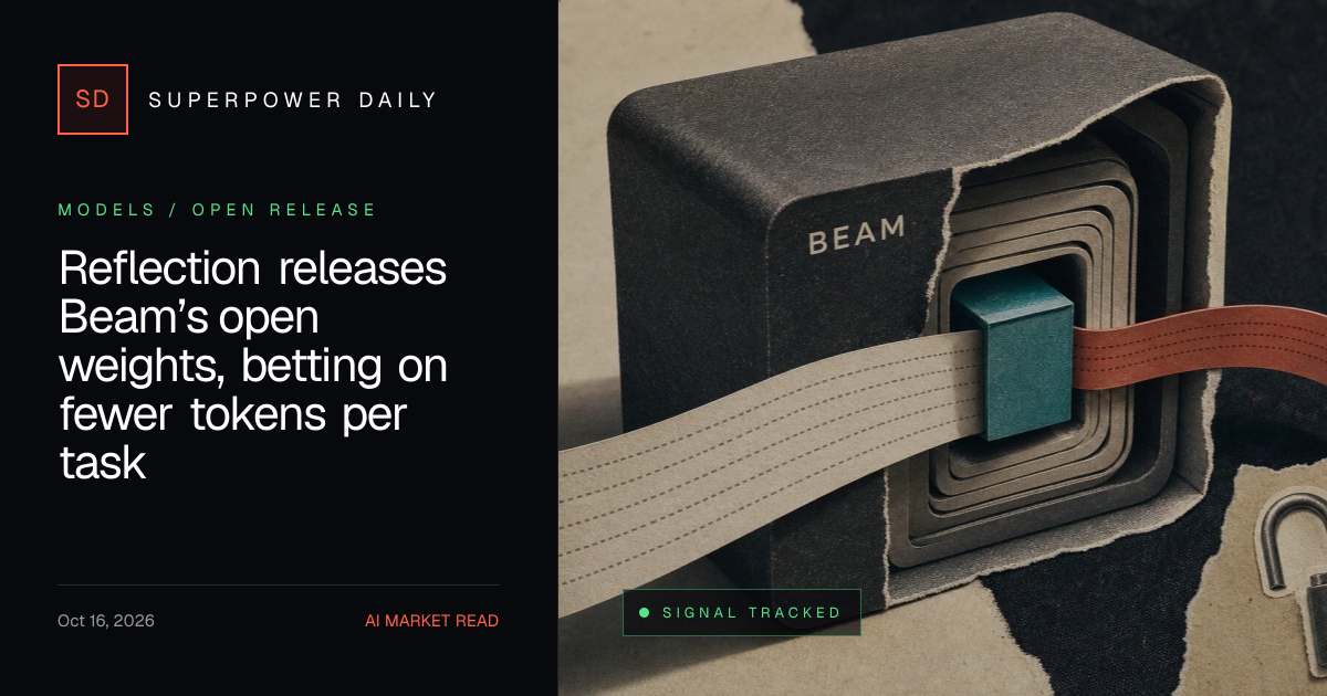 Reflection releases Beam’s open weights, betting on fewer tokens per ...
