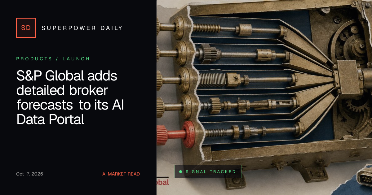 S&P Global adds detailed broker forecasts to its AI Data Portal ...