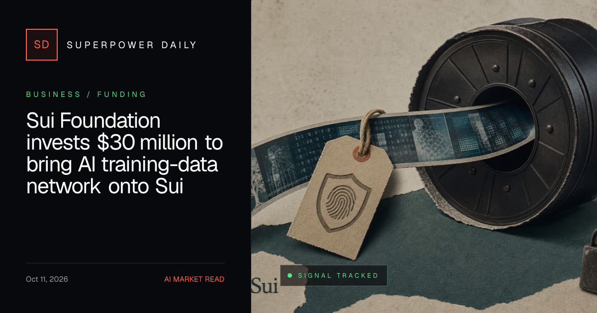 Sui Foundation invests $30 million to bring AI training-data network ...